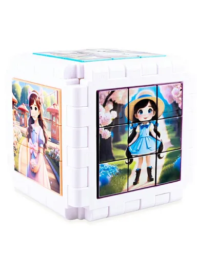 Puzzle Cube Hexahedron Toys Educational Game Brain Teaser YH8391-1 - Girls