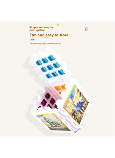 Puzzle Cube Hexahedron Toys Educational Game Brain Teaser YH8391-1 - Girls