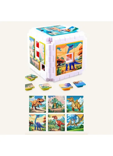 Puzzle Cube Hexahedron Toys Educational Game Brain Teaser YH8391-1 - Dinosaur