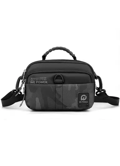 Men Business Casual Nylon Single Shoulder Crossbody Bag 1791 (W25 x D10 x H19)cm - Black