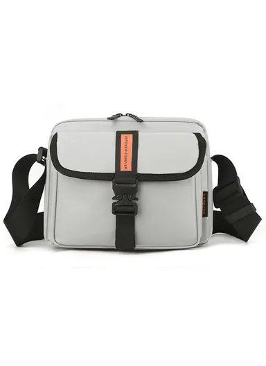 Men Waterproof Nylon Crossbody Shoulder Bag with Quick Release Buckle 5903 (W23 x D9 x H18)cm - Grey