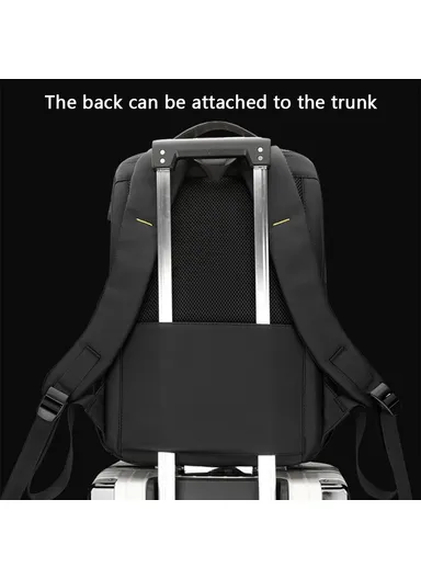 14" Stylish Men Travel Nylon Backpack Laptop Carrying Daypack with USB Port 1288 (H47 x W30 x D18)cm - Dark Blue