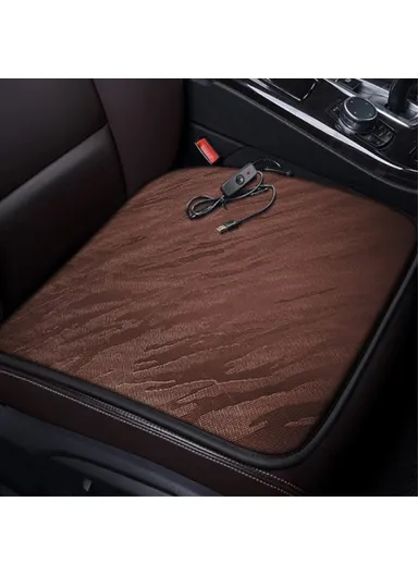 Portable USB Heated Car Seat Cushion Fast Heating Car Seat Mat for Winter Driving Car Accessory - Grey