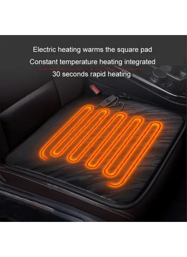 Portable USB Heated Car Seat Cushion Fast Heating Car Seat Mat for Winter Driving Car Accessory - Grey