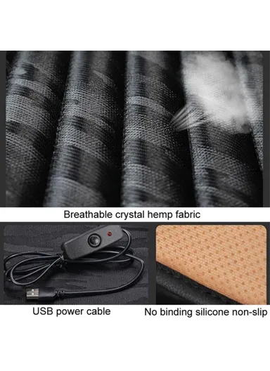 Portable USB Heated Car Seat Cushion Fast Heating Car Seat Mat for Winter Driving Car Accessory - Coffee