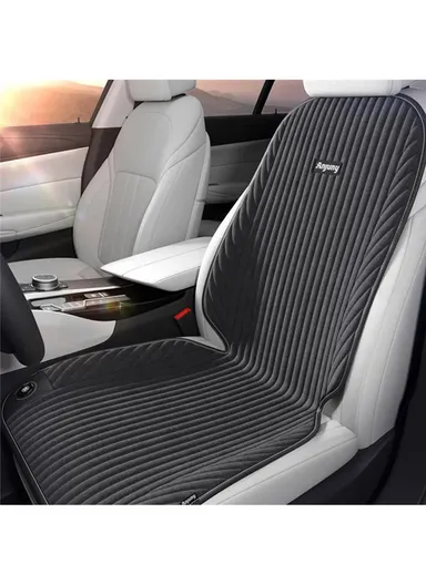 ANJUNY 24W 12/24V Car Electric Heated Seat Cushion Warm Plush Seat Heating Pad with Backrest - Grey/Passenger Side