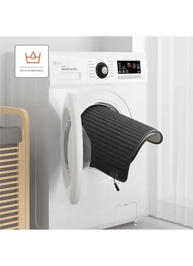 ANJUNY 24W 12/24V Car Electric Heated Seat Cushion Warm Plush Seat Heating Pad with Backrest - Grey/Passenger Side