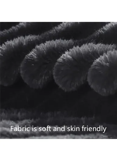 ANJUNY 24W 12/24V Car Electric Heated Seat Cushion Warm Plush Seat Heating Pad with Backrest - Grey/Passenger Side