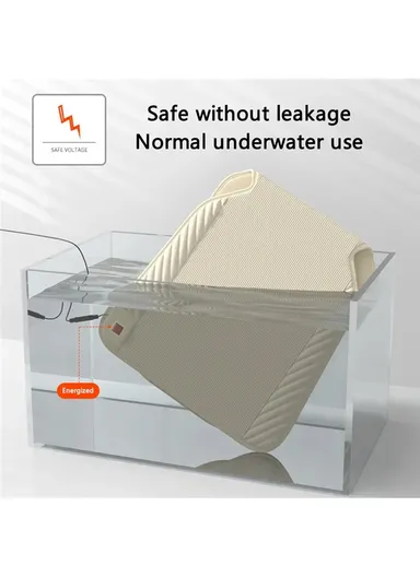 24W 12V Winter Car Electric Heated Seat Cushion with Backrest Plush Chair Heating Pad - Black / Passenger Side