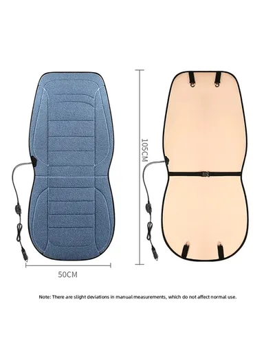 2Pcs 12V Electric Heated Car Seat Cushion Back Cover Winter Heating Seat Pad - Brown