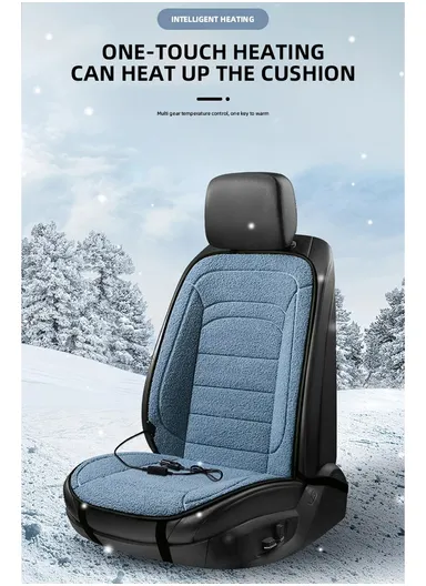 2Pcs 26W 12V Electric Heated Car Seat Cushion Back Cover Winter Heating Seat Pad - Black