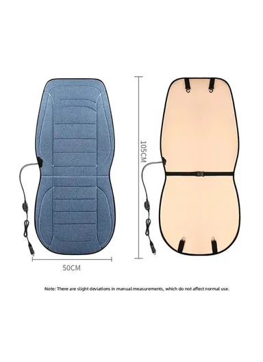 2Pcs 26W 12V Electric Heated Car Seat Cushion Back Cover Winter Heating Seat Pad - Black