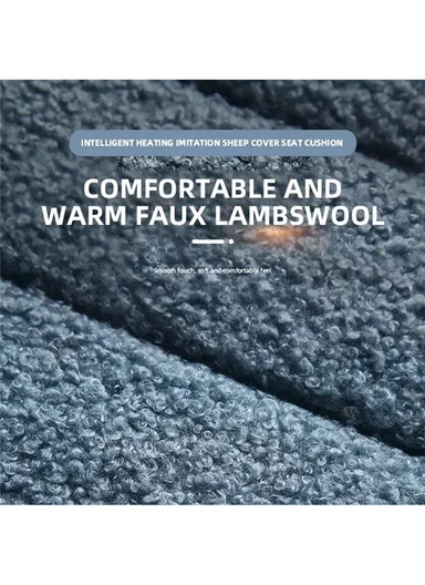 2Pcs 26W 12V Electric Heated Car Seat Cushion Back Cover Winter Heating Seat Pad - Sapphire