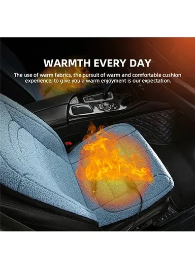 2Pcs 26W 12V Electric Heated Car Seat Cushion Back Cover Winter Heating Seat Pad - Sapphire