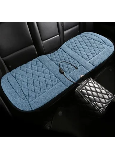 26W 12V Rear Seat Cushion Car Heated Protective Mat Pad Imitation Cashmere Back Seat Cover - Sapphire