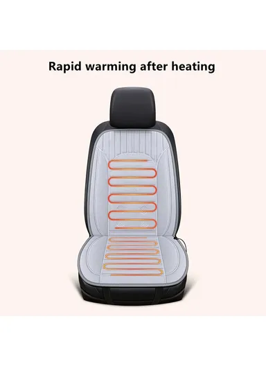 26W 12V Heated Car Seat Covers Winter Heating Car Seat Warmer Pad with Backrest G-4S - Coffee