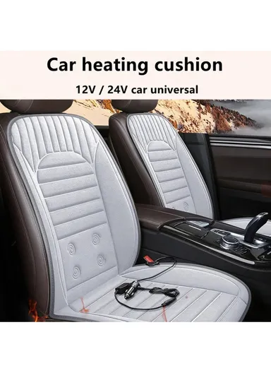 26W 12V Heated Car Seat Covers Winter Heating Car Seat Warmer Pad with Backrest G-4S - Black