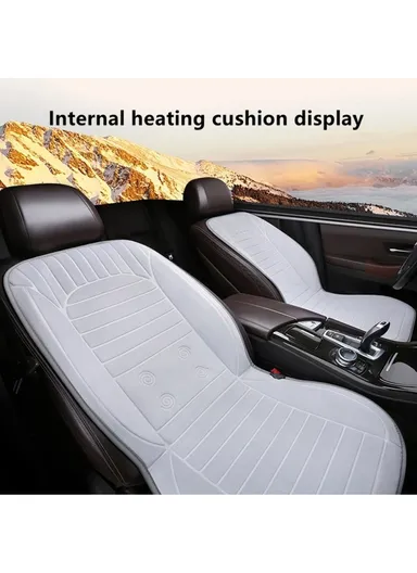 26W 12V Heated Car Seat Covers Winter Heating Car Seat Warmer Pad with Backrest G-4S - Black