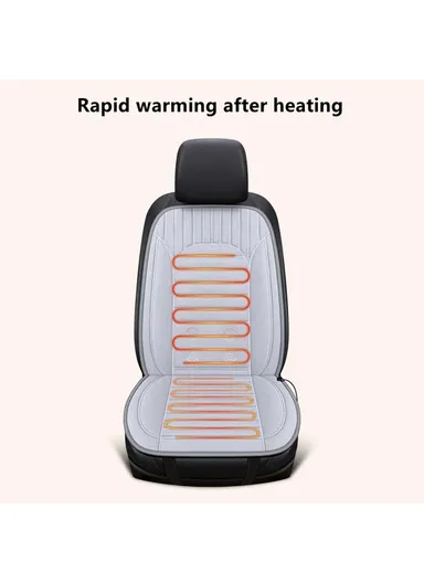 26W 12V Heated Car Seat Covers Winter Heating Car Seat Warmer Pad with Backrest G-4S - Black