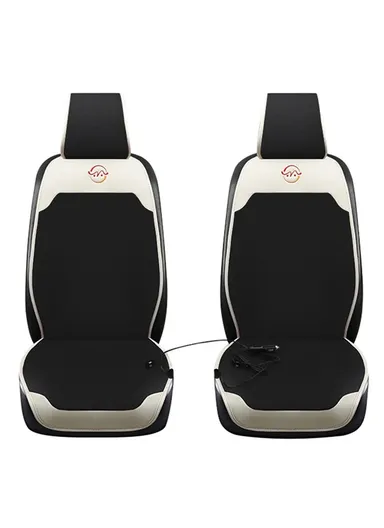 WM-XL2 2Pcs / Set 12V / 24V Car Heated Seat Cushion Universal Vehicle Seat Cover Warmer with Backrest for Cold Day - Black