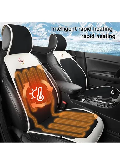 WM-XL2 2Pcs / Set 12V / 24V Car Heated Seat Cushion Universal Vehicle Seat Cover Warmer with Backrest for Cold Day - Black