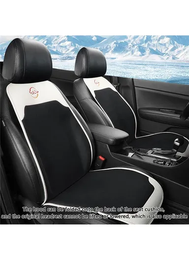 WM-XL2 2Pcs / Set 12V / 24V Car Heated Seat Cushion Universal Vehicle Seat Cover Warmer with Backrest for Cold Day - Black