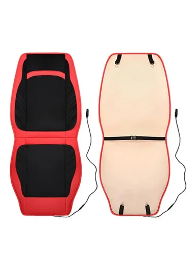 12V/24V 30W Universal Car Electric Heating Car Seat Cushion with Backrest Car Seat Warmer for Winter - Black