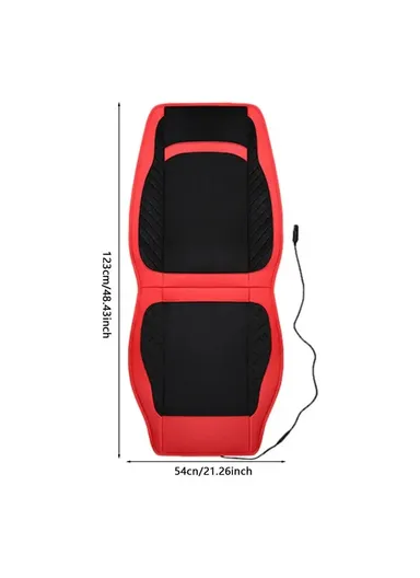 12V/24V 30W Universal Car Electric Heating Car Seat Cushion with Backrest Car Seat Warmer for Winter - Black