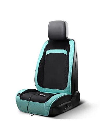 12V/24V 30W Universal Car Electric Heating Car Seat Cushion with Backrest Car Seat Warmer for Winter - Black / Blue