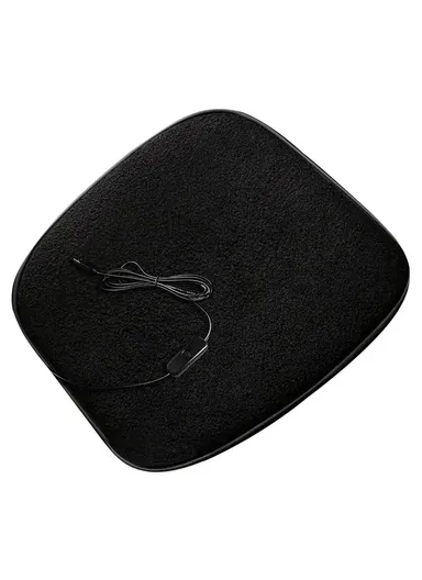 5V 12W USB Car Heating Cushion Lamb Fleece Winter Warm Universal Car Interior Seat Cover Pad - Black