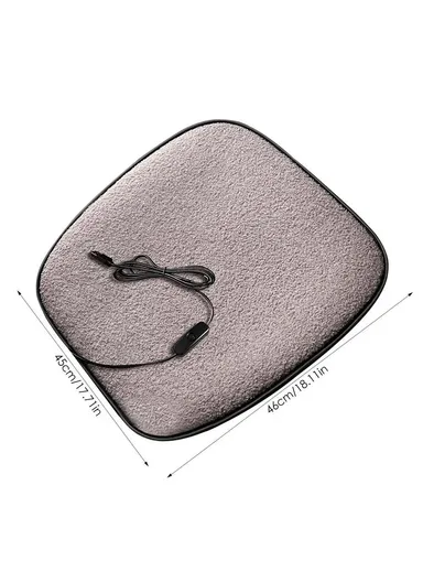 5V 12W USB Car Heating Cushion Lamb Fleece Winter Warm Universal Car Interior Seat Cover Pad - Grey