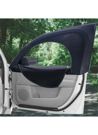 2Pcs Car Side Window Sunshades Stretchable Mesh Curtains Blocking Mosquito (Driver Side+Passenger Side)