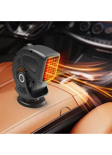 12V Car Heater Lightweight Defrost and Defog Car Warmer Cigarette Lighter Vehicle Heating Device 9769 - Black / Red