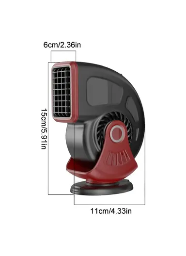 12V Car Heater Lightweight Defrost and Defog Car Warmer Cigarette Lighter Vehicle Heating Device 9769 - Black / Red