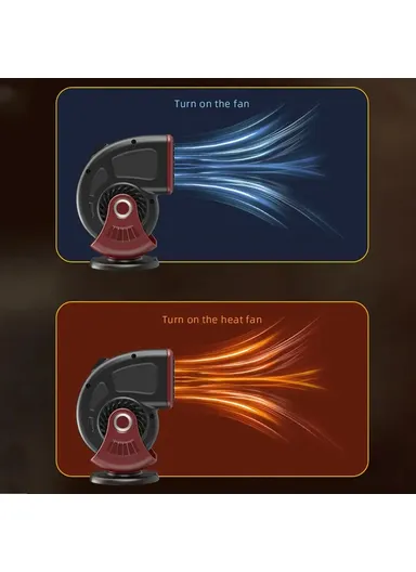 12V Car Heater Lightweight Defrost and Defog Car Warmer Cigarette Lighter Vehicle Heating Device 9769 - Black / Red