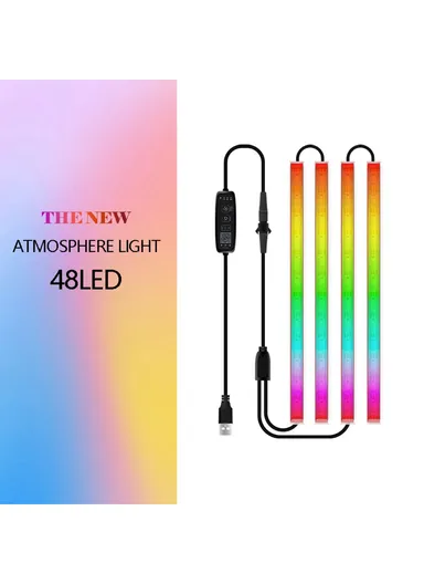 48 LED Strip Lights Car Underglow Lights Exterior Kit 4PCS Underbody APP Bluetooth Remote Control N1U-48 