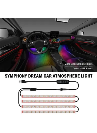 48 LED Strip Lights Car Underglow Lights Exterior Kit 4PCS Underbody APP Bluetooth Remote Control N1U-48 