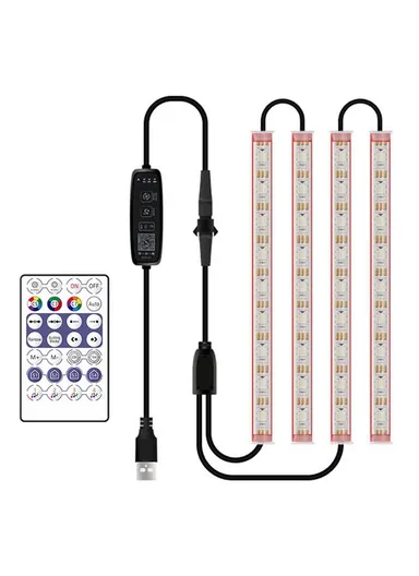 150 mAh 4Pcs Car Underglow 36LED Strip Lights USB Music Atmosphere Neon Accent Lights Car Decorative Lamp N2U-36