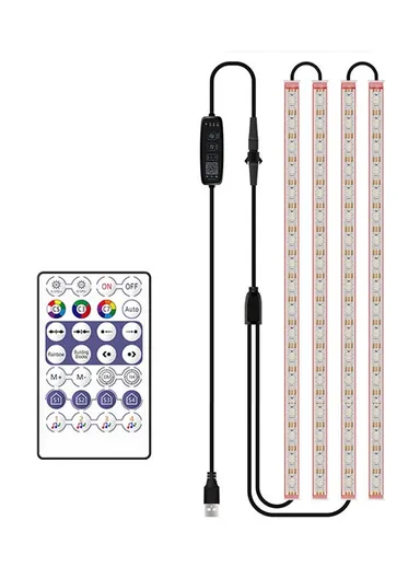 150 mA 4Pcs Car 72LED Underglow Light Multi-color Bluetooth APP Control USB Car Decorative Lamp Underbody LED Strip Lights N2U-72 