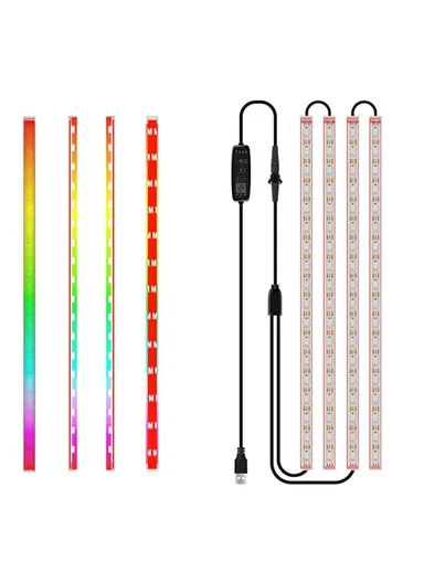 150 mA 4Pcs Car 72LED Underglow Light Multi-color Bluetooth APP Control USB Car Decorative Lamp Underbody LED Strip Lights N2U-72 
