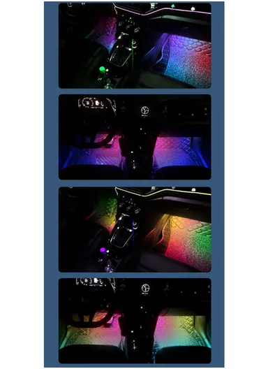 150 mA 4Pcs Car 72LED Underglow Light Multi-color Bluetooth APP Control USB Car Decorative Lamp Underbody LED Strip Lights N2U-72 