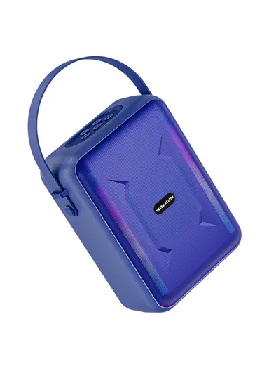 1200mAh Portable Rechargeable Bluetooth Speaker FM Radio RGB Light Wireless Music Subwoofer WJ-B88 - Blue