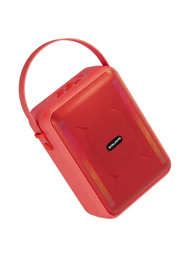 1200mAh Portable Rechargeable Bluetooth Speaker FM Radio RGB Light Wireless Music Subwoofer WJ-B88 - Red