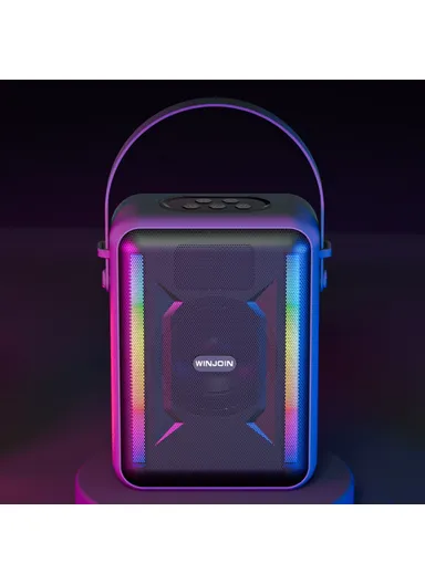 1200mAh Portable Rechargeable Bluetooth Speaker FM Radio RGB Light Wireless Music Subwoofer WJ-B88 - Red