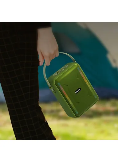 1200mAh Portable Rechargeable Bluetooth Speaker FM Radio RGB Light Wireless Music Subwoofer WJ-B88 - Red