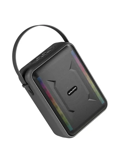 1200mAh Portable Rechargeable Bluetooth Speaker FM Radio RGB Light Wireless Music Subwoofer WJ-B88 - Black