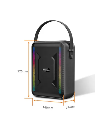 1200mAh Portable Rechargeable Bluetooth Speaker FM Radio RGB Light Wireless Music Subwoofer WJ-B88 - Black