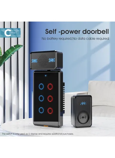 Smart Wireless Doorbell 4-Gear Volume Waterproof Home Door Bell, 2 Receiver + 2 Buttons (CE is applying) - White