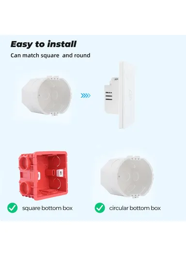 2 Gang WiFi + Bluetooth Dual Mode APP Voice Control Smart Touch Wall Switch DS-101JL-2 (L8.6 x W8.6 x D3.5)cm - Gold