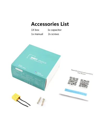 2 Gang WiFi + Bluetooth Dual Mode APP Voice Control Smart Touch Wall Switch DS-101JL-2 (L8.6 x W8.6 x D3.5)cm - Gold